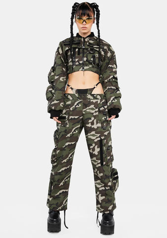 Camo Tactical Pants With Detachable Panty