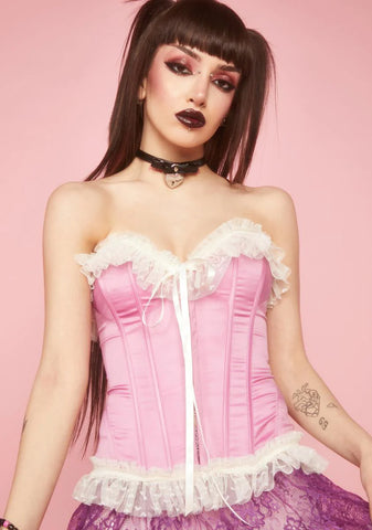 Sweet Stroke Of Midnight Ruffle Corset