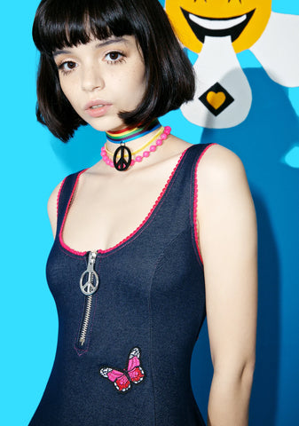 Magic Trip Patched Skater Dress