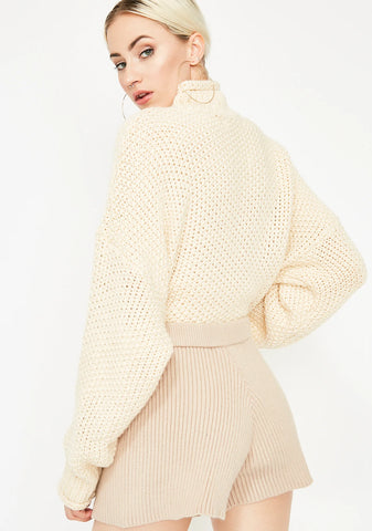 Latte Sweater Weather Knit Shorts