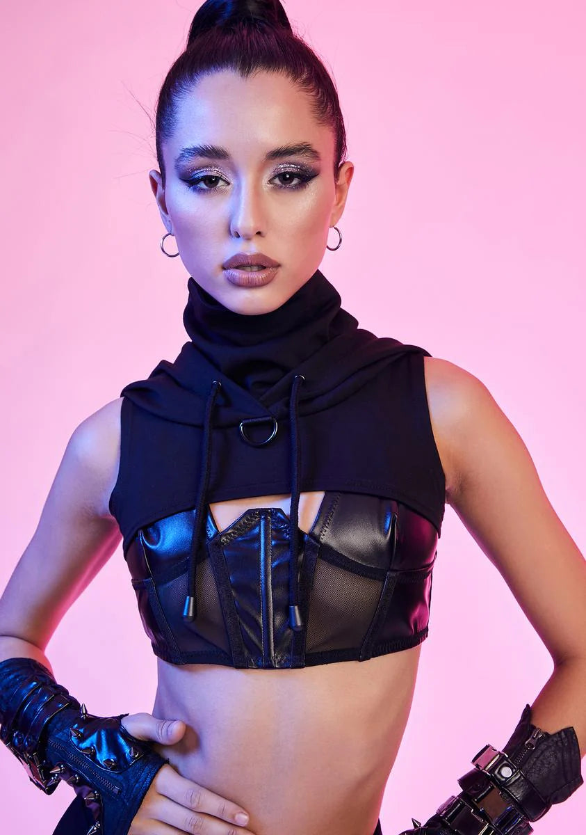 Virtually Flawless D-Ring Crop Hoodie