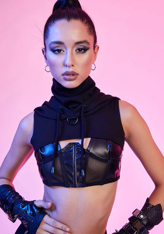 Virtually Flawless D-Ring Crop Hoodie