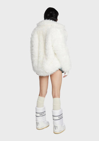 Omg Cute Reversible Faux Fur Puffer Jacket
