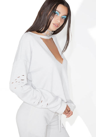 Lose Control Distressed Cutout Top