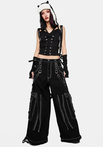 Back Up Wide Leg Skull Pants
