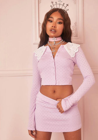 All Day Elegance Pointelle Skirt Set