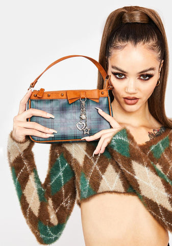 College Ruled Plaid Shoulder Bag