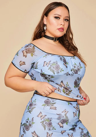 So Scenic Vision Mesh Crop Top