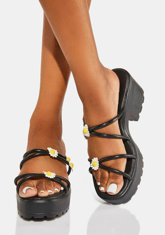 Blooming Daisy Platform Sandals