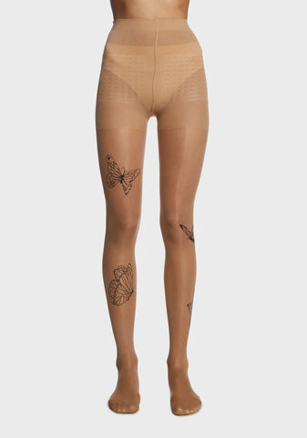 Sand Traces Of You Butterfly Tights