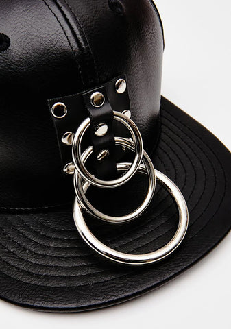Vegan Leather O-Ring Baseball Hat