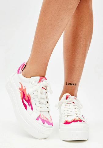 Paired Flames Chunky Sneakers