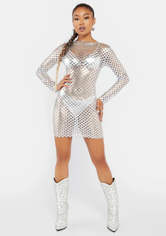 Nothing To Hide Fishnet Mini Dress