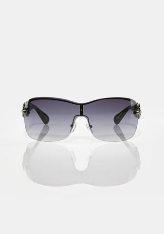 Chunk Black Oversized Sunglasses