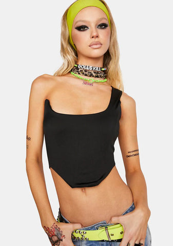 Don't Tell Me One Shoulder Crop Top
