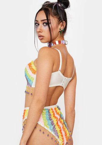 Rainbow Sequin Shorts Set