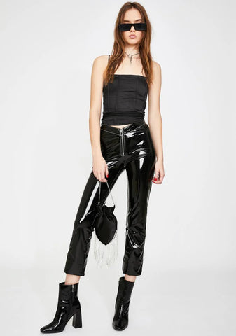 Black Cosey Lace-Up Corset Top