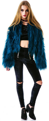Juliet Cropped Faux Fur Jacket