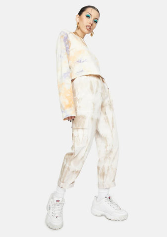 Tie Dye Cuffed Cargo Pants