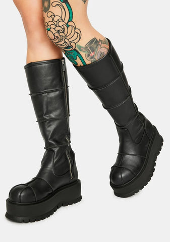 Slacker-230 Platform Knee High Boots