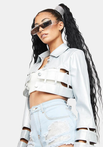 Star Element Cut-Out Crop Jacket