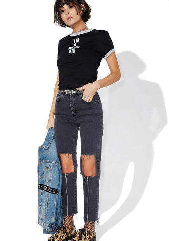 Charcoal Scratch Jeans