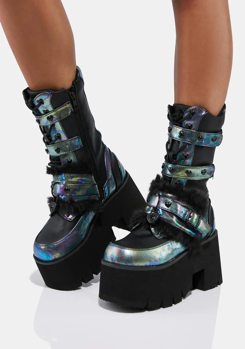 Trippy Love Platform Boots