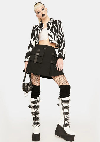 Warped Geo Print Jacket