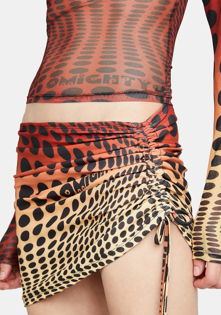 Orange Illusion Mini Skirt