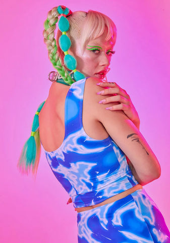 Blue Waves Crop Tank