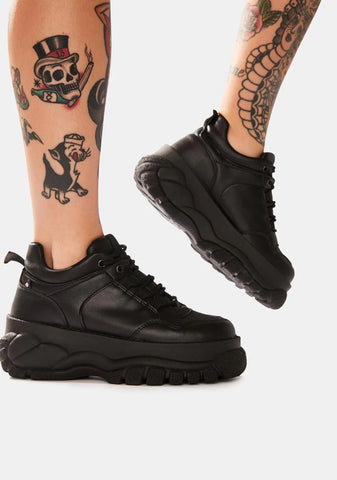 Black Mossi Chunky Platform Sneakers