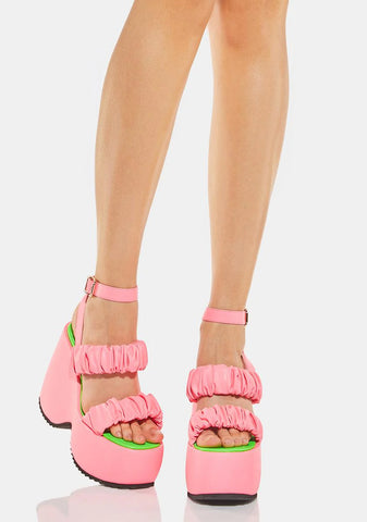 Pink Egey Platform Sandals