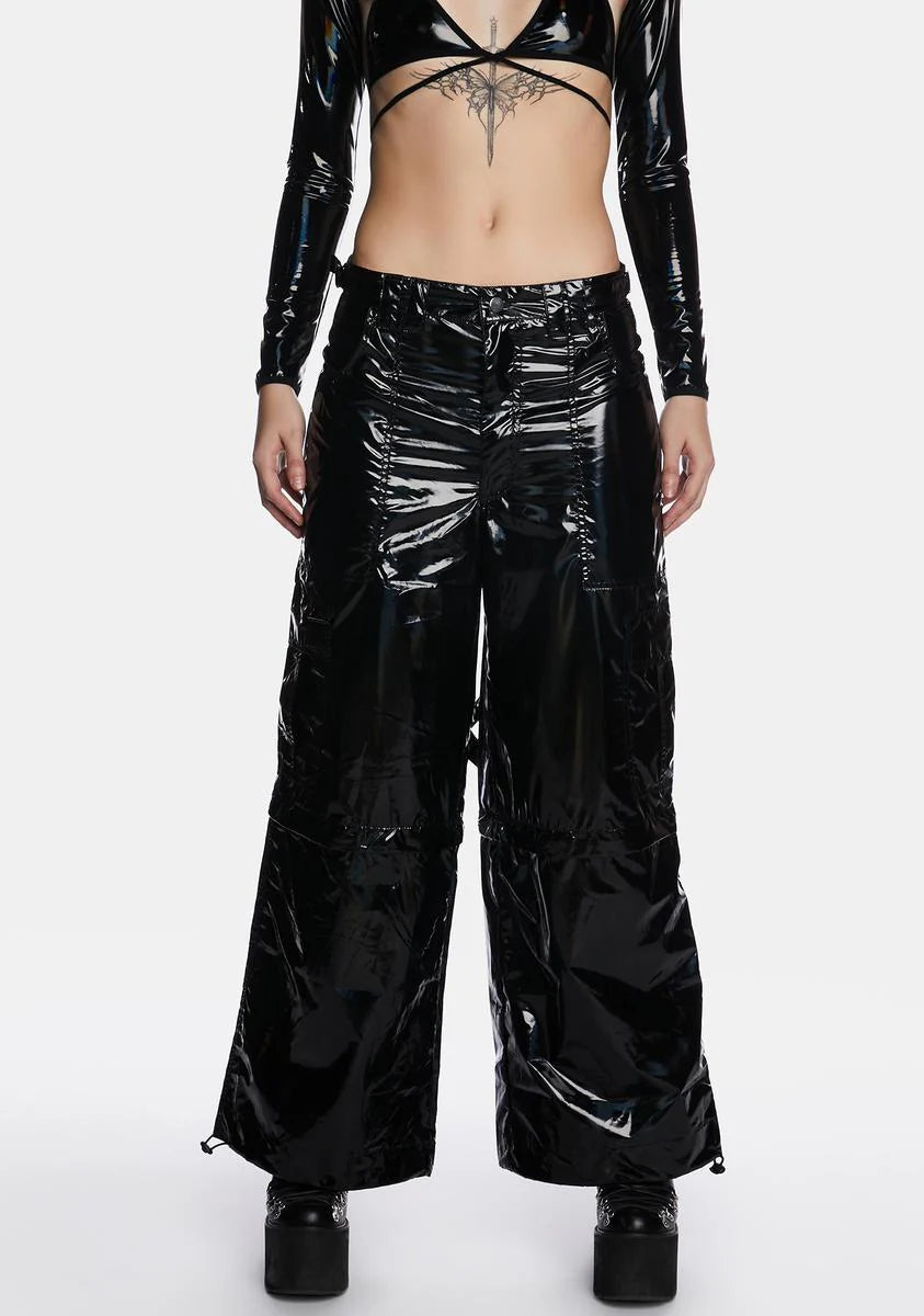 Wicked Rave Action Holographic Cargo Pants