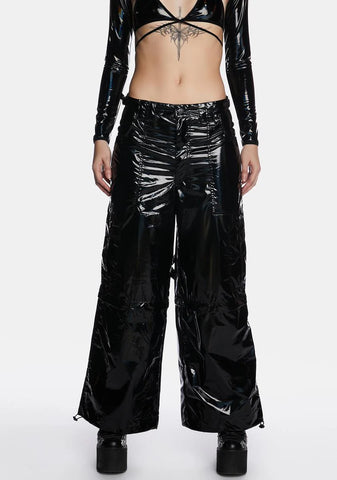 Wicked Rave Action Holographic Cargo Pants