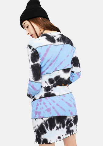 There'll Be Snow Tie Dye Patchwork Skirt