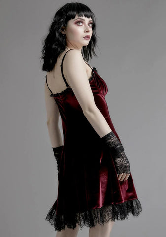 Wine Blind Faith Velvet Dress