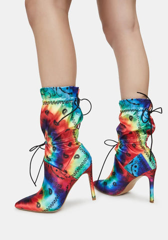 Tie Dye Money Making Madness Bandana Print Booties