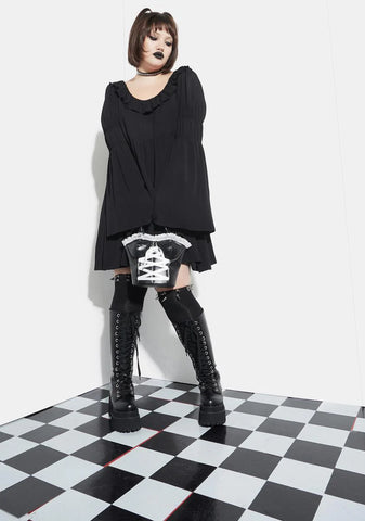 The Bottomless Pit Flare Sleeve Mini Dress