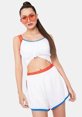 White Combo Girls Club Lounge Shorts