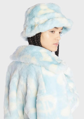 Dick Dollar Monogram Faux Fur Bucket Hat