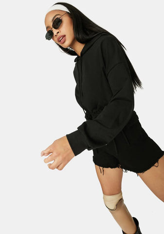 Dark Beach Player Terry Hoodie Top
