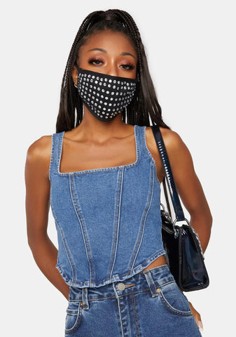 Night Shine Rhinestone Face Mask