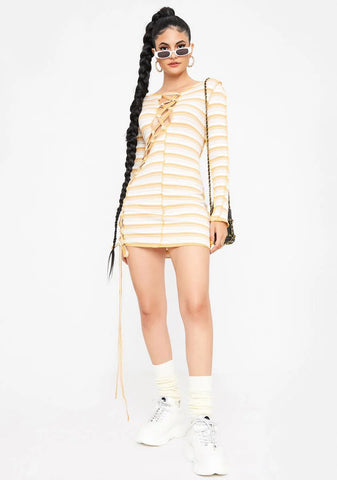 Say It First Lace Up Mini Dress