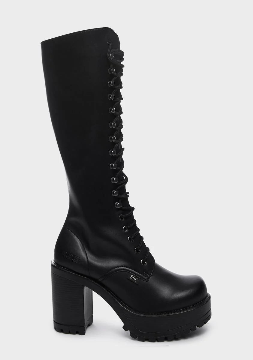 Vegan Lash Knee High Boots