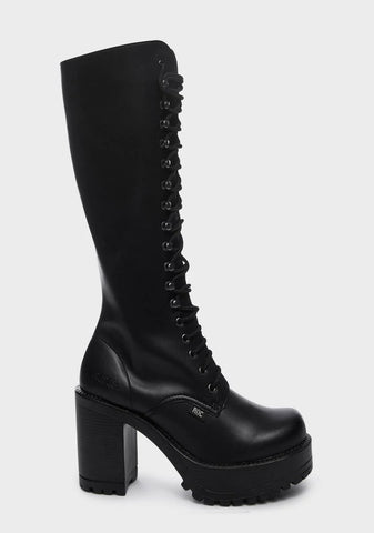 Vegan Lash Knee High Boots