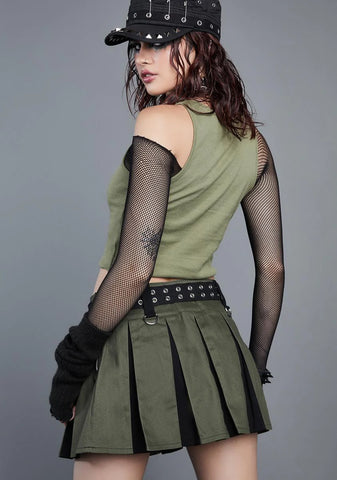 Amorous In The Dark Pleated Skirt