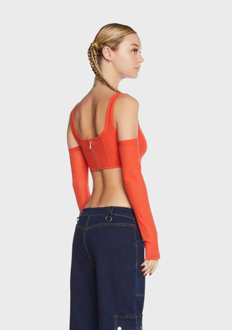 Orange Aria Corset Top