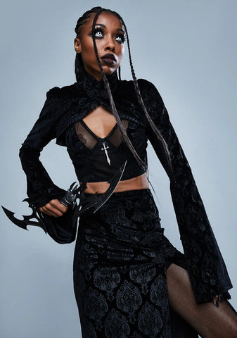 Too Far Gone Velvet Shrug