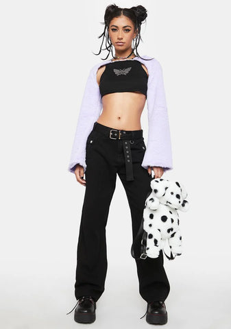 Lilac Believe In Magic Faux Fur Shrug