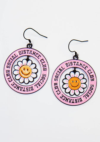 Social Distancing Flower Pin Earrings